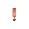 Nikki Pink Natural Fiber Shade Table Lamp with Natural Wooden Base