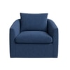 Oxford Boucle Fabric Lounge Chair in Blue Colour
