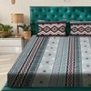 Multicolor Ethnic 180 TC Flat 1 Queen  Bedsheet with 2 Pillow Covers