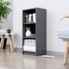 Hexa Engineered Wood Bookshelf Multipurpose Storage Rack in Slate Grey Colour