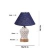 Devansh Conical Blue Jute Shade Lamp With Wood & Mosaic Glass Base For Decoration/Office/Home/Gifting/Study For Decoration/Office/Home/Gifting/Study -(10X10X14.5) Inches -A