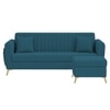 Daraco Velvet L shape 4 Seater Sofa in T Blue Color