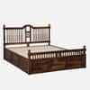 Nilaya Sheesham Wood Queen Size Bed in Provincial Teak Finish with Box Storage