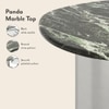 Oaklen Metal Coffee Table In Panda Black And White Marble And Chrome Base Finish