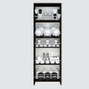 5 Open Shelves In Highland Pine Finish With Free Standing Tall Units.