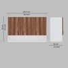 3 Doors Modular Wall Mounted Kitchen Cabinet With Organizer Shelf In Aisan Walnut Finish