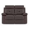 Raphael Leatherette Two Seater Manual Recliner in Brown Colour