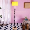 Edythe Yellow Cotton Shade Floor Lamp