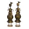 Desert Art Metal Handpainted Akhira Musician Showpiece Set of 2