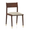 Saar Teak Wood Set of 2 Dining Chairs In Espresso Teak Finish with Macadamia Brown Colour