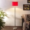 Everest Red Fabric Floor Lamp with Steel Steel Base
