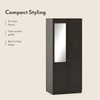Zoey Engineered Wood 2 Door Wardrobe With Mirror in Dark Wenge Finish