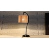 Round Bamboo Curvy Table lamp with Iron Base (SP00)