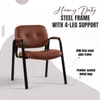 Kepler Brooks Embassy Leatherette Visitor Chair in Brown Colour
