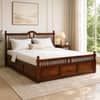 Nilaya Sheesham Wood Queen Size Bed in Honey Oak Finish with Box Storage