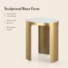 Riva Metal And White Banswara Side Table In Brushed Gold Finish