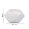 White Nordic style Geometric designed Candle Holder in White Colour