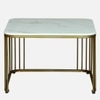 Funimet Square Metal Nesting Coffee Table Set Gold Finish White Porcelain Top Set Of 2