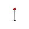 Jamie Red Fabric Shade Floor Lamp with Black Iron Base