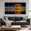 The Castle Decor Golden Temple Wall Painting Wooden Framed 27x48 Inch (Style 2)