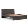 Basel Solid Wood Queen Size Non Storage Bed In Dark Chestnut Finish