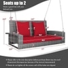 Carry Bird Wicker Patio Furniture Outdoor Balcony Swings In Grey And Red Colour
