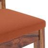 Fidora 4 Seater Dining Table With Set Of 4 Martha Dining Chairs (Colour- Burnt Orange, Finish- Teak)