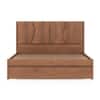 Koro Solid Wood Queen Size Non Storage Bed In Amber Walnut Finish