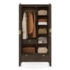 Toledo Solid Wood 2 Door Wardrobe In Dark Chestnut Finish