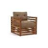 Raymond Wooden Sofa - Teak Finish (Safari Brown) (Finish : teak; Custom Set - Sofas : 0001; Standard Set - Sofas : none; Sofa Material : fabric; Sofa Size : regular; Sofa Type : regular; Colour : safari brown)