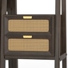 Strava Solid Wood and Cane Study and bookshelf with in Dark chestnut Finish