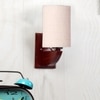 Devansh Solid Wood Electric Wall Light in White Colour with White Shade Count of 1 Light
