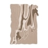 Handmade Natural Wool Shaped Rug Abstract Marble Beige 6 x 9 Feet Carpet
