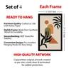 The Castle Decor Boho Abstract Botanical Wall Art Set of 4 Design 5 11x17 Inch