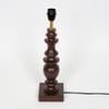 Akira hand crafted Solid wood walnut finish Table Lamp With Natural Linen Shade