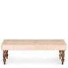 Cairo Soild Wood Bench In Velvet Cream Fabric