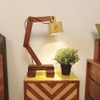 Amelia Brown Wooden Table Lamp with Wooden Lampshade