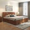 Astoria Solid Wood King Size Box Storage Bed In Teak Finish