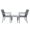 Canberra Wicker Table And Chair Set In Grey Dual Tone Finish