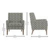 Leston Printed Infinity Grid Fabric Lounge Chair in Green Colour