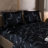 Stoa Paris Twilight Rhapsody Satin Bedsheet for Super King Size Bed hapsody Satin Noir Collection