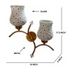 Devansh Metal Electric Wall Light in Gold Colour with Multi Shade Count of 2 Lights