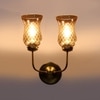 Devansh Metal Electric Wall Light in Gold Colour with Lavender Shade Count of 2 Lights