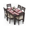 Arabia Zella Solid Wood 6 Seater Dining Table With Set Of 6 Chairs