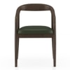Zen Solid Wood Dining Armchair In Danish Walnut Finish with Olive Leatherette Colour