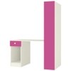 Austin Study Desk with Drawer and Built In Bookshelf in Barbie Pink Colour