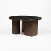 Fluxara Marble Coffee Table In Walnut Finish