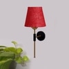 Devansh Metal Electric Wall Light in Black Colour with Maroon Shade Count of 1 Light
