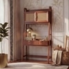 Strava Solid Wood and Cane Study Unit in Honey Finish