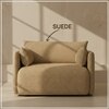 Cozychic Wood 1 Seater With Upholstery Non Storage Sofa In Yellow Colour